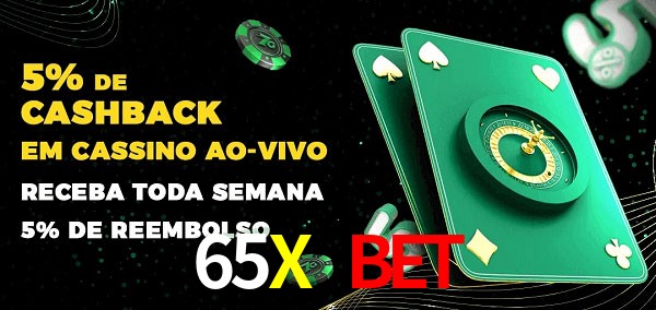 Promoções do cassino ao Vivo 65X BET